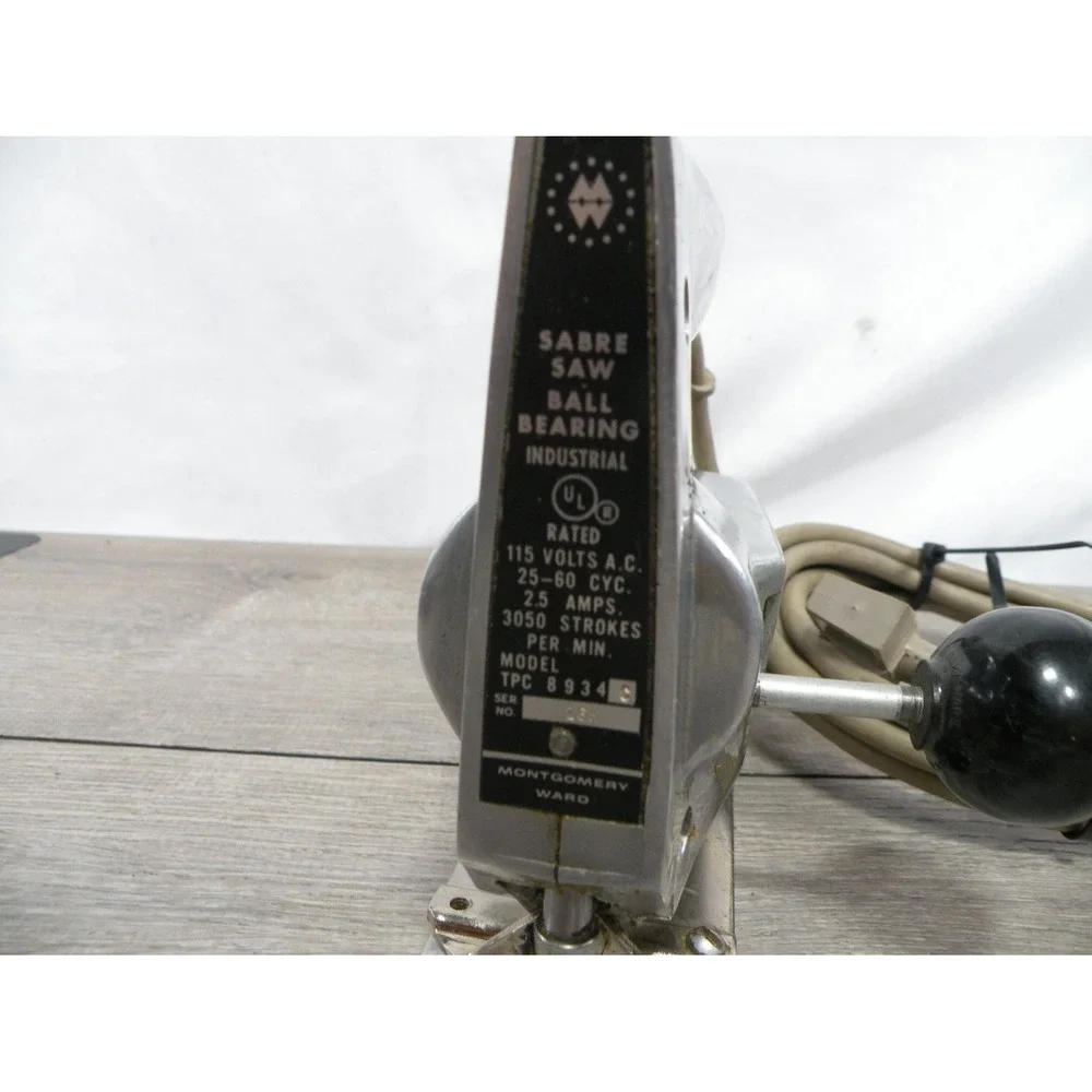 Vintage Powr-Kraft TPC8934 Industrial Sabre Saw Chrome Jig Used